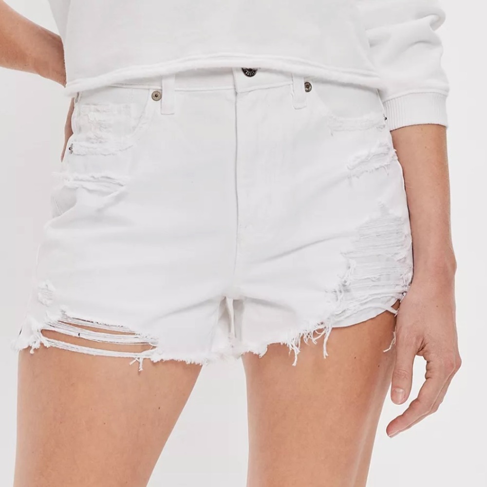 American Eagle White Jean Shorts Size: 00